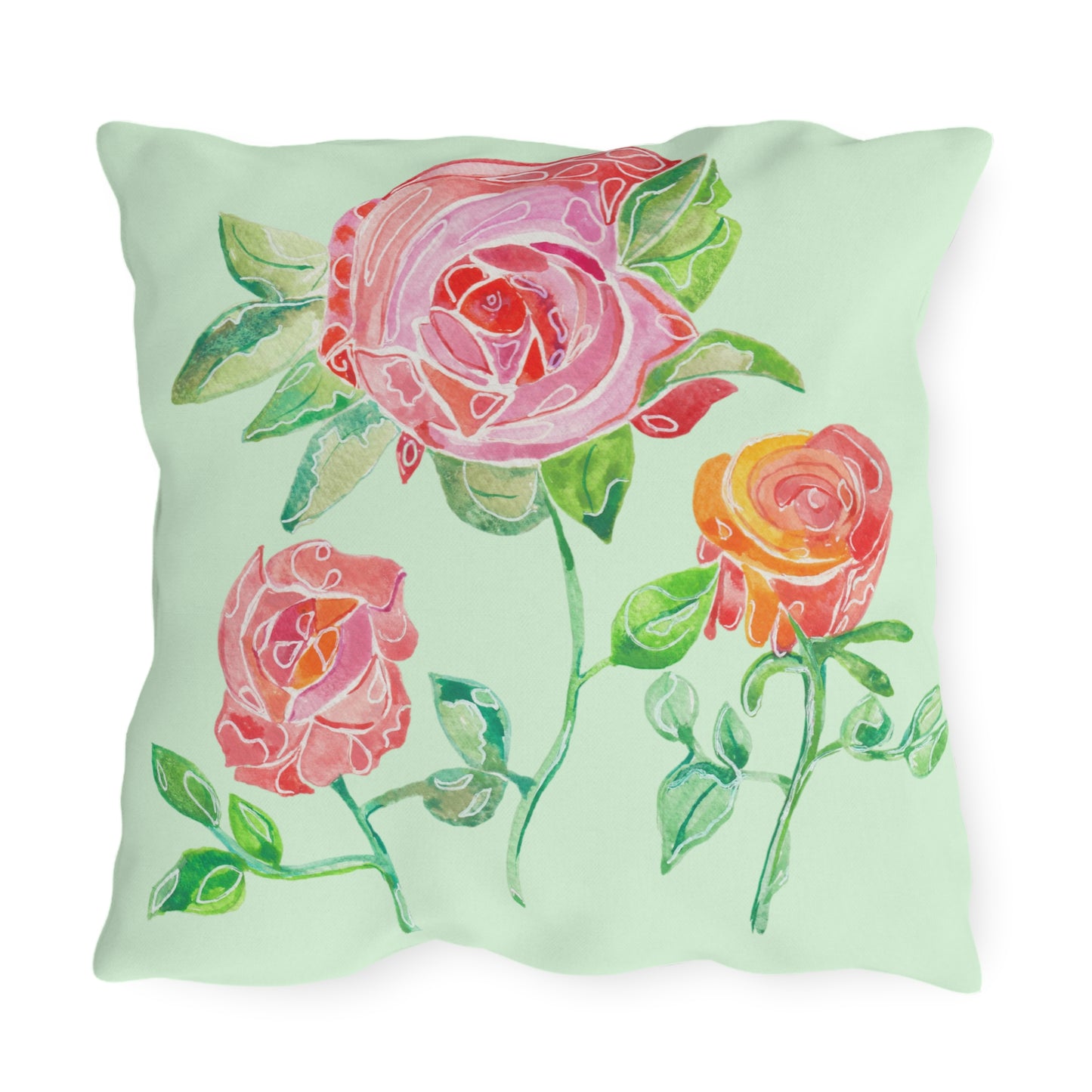 Outdoor Cushion with Gerard Roses