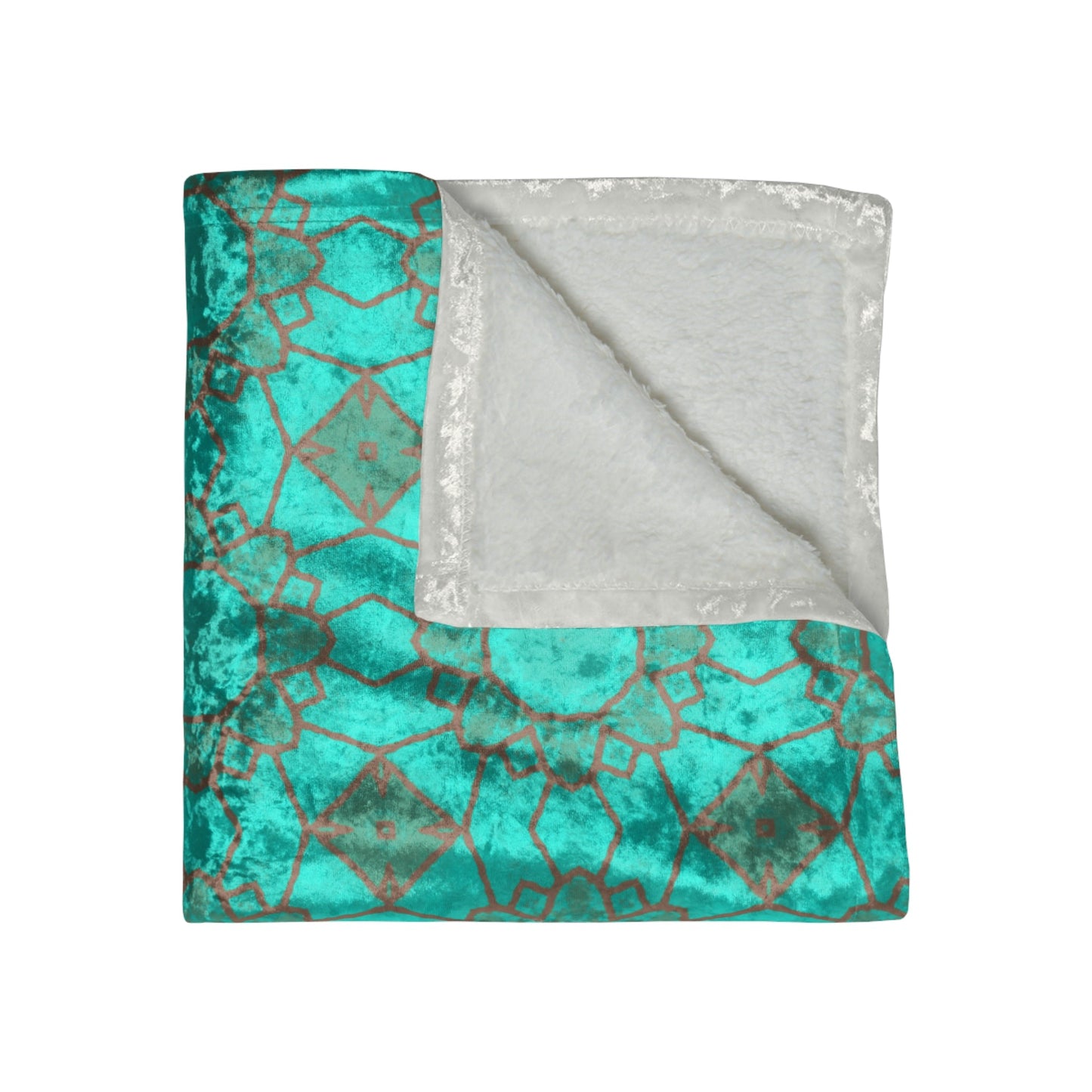 Blanket with Mocha Circles on an Aqua Background - Artmakeyourmark.com
