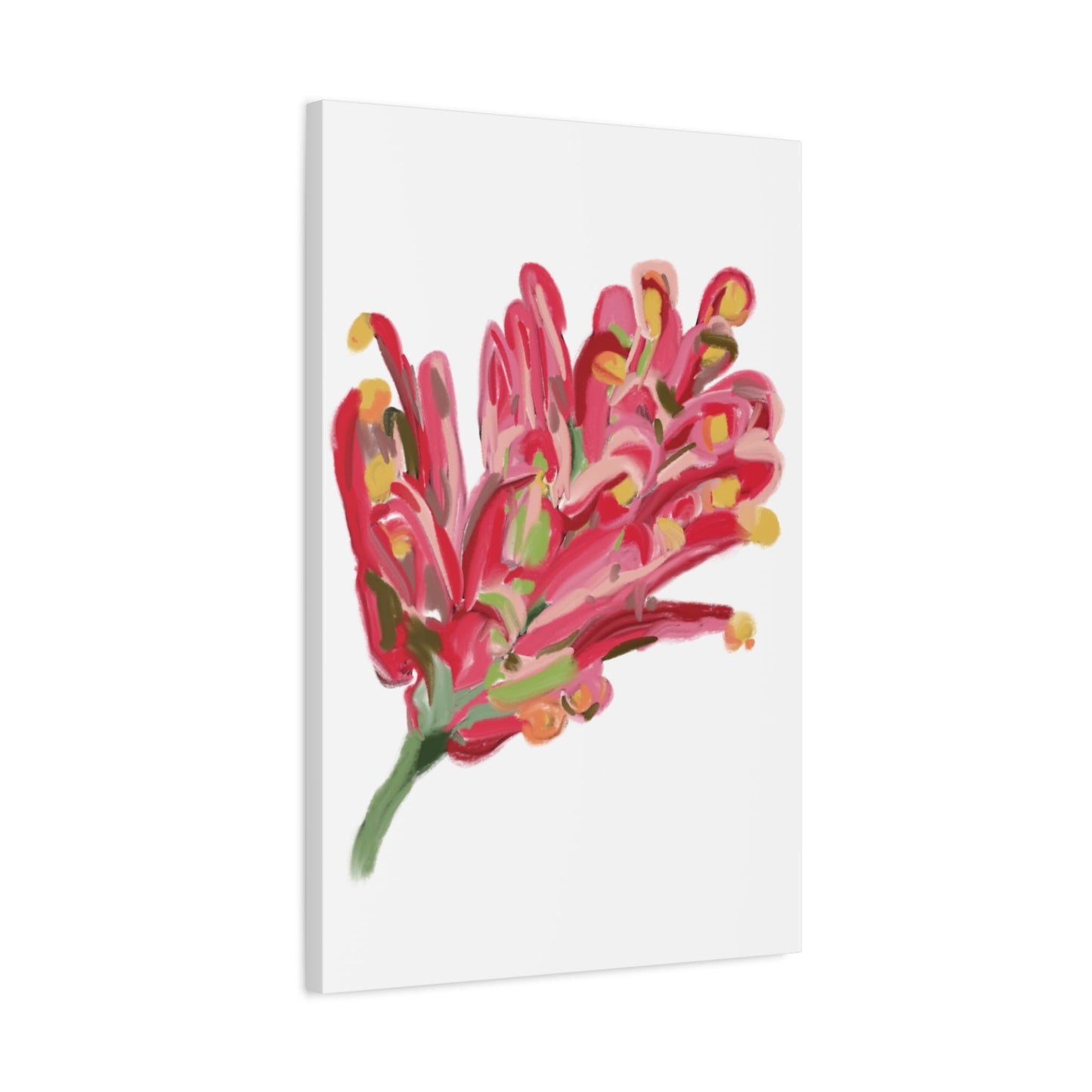 Canvas Print - Bold Grevillea Design on Turquoise Background - Artmakeyourmark.com
