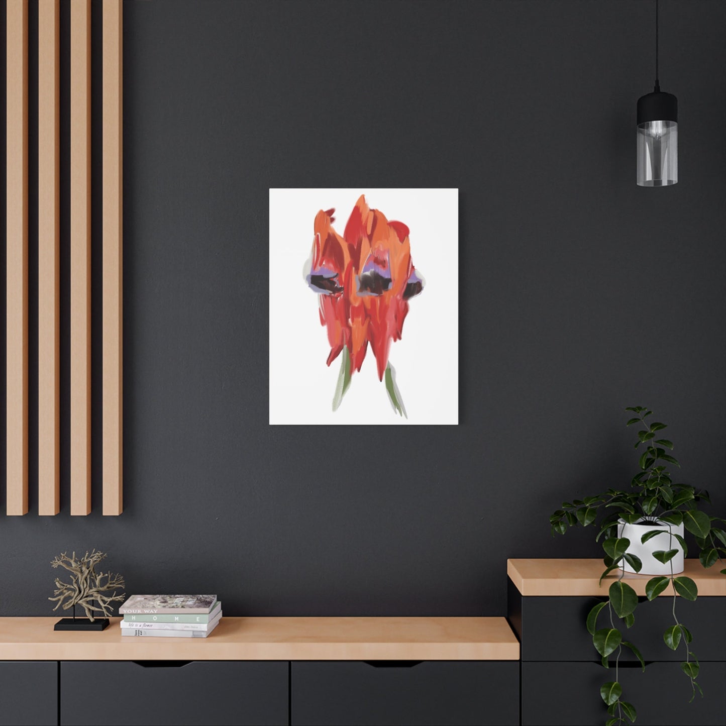 Canvas Print - Sturt's Desert Pea Flower in Bright Oranges and Reds - Artmakeyourmark.com