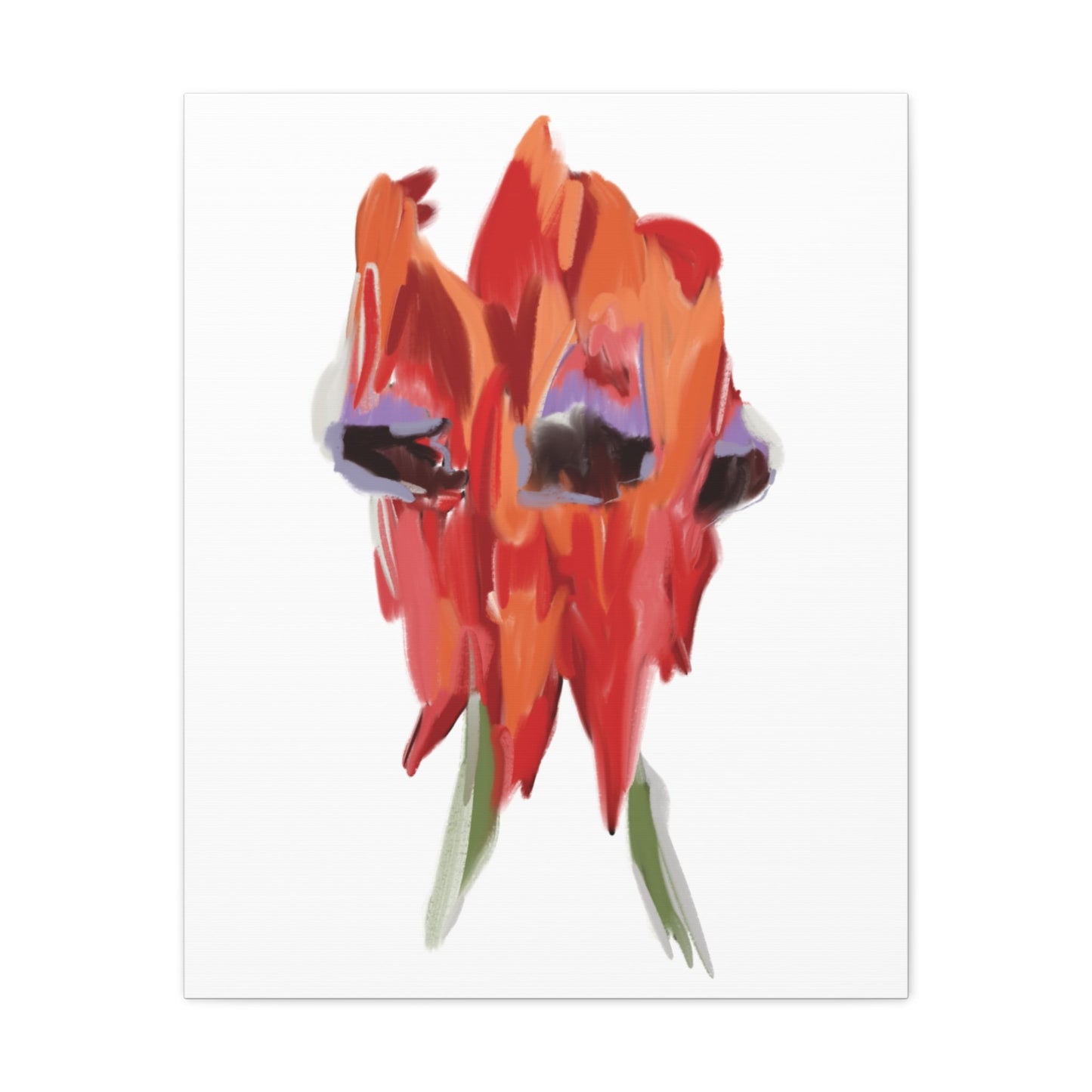 Canvas Print - Sturt's Desert Pea Flower in Bright Oranges and Reds - Artmakeyourmark.com
