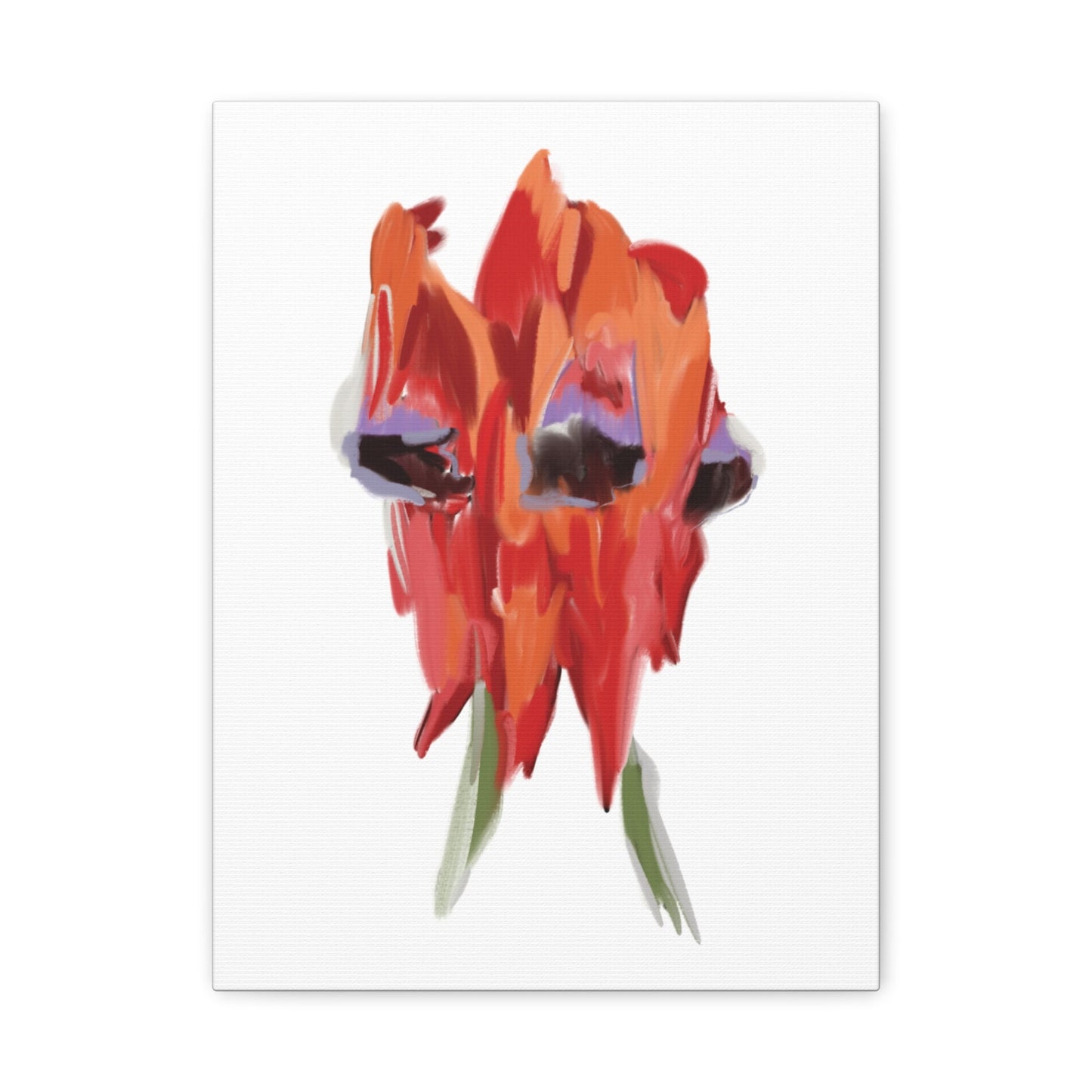 Canvas Print - Sturt's Desert Pea Flower in Bright Oranges and Reds - Artmakeyourmark.com