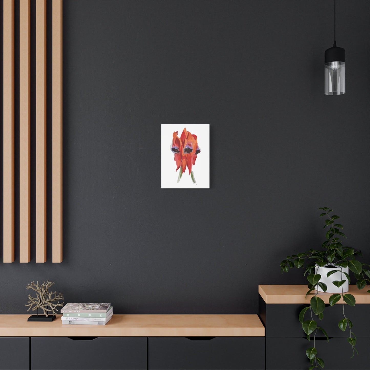 Canvas Print - Sturt's Desert Pea Flower in Bright Oranges and Reds - Artmakeyourmark.com