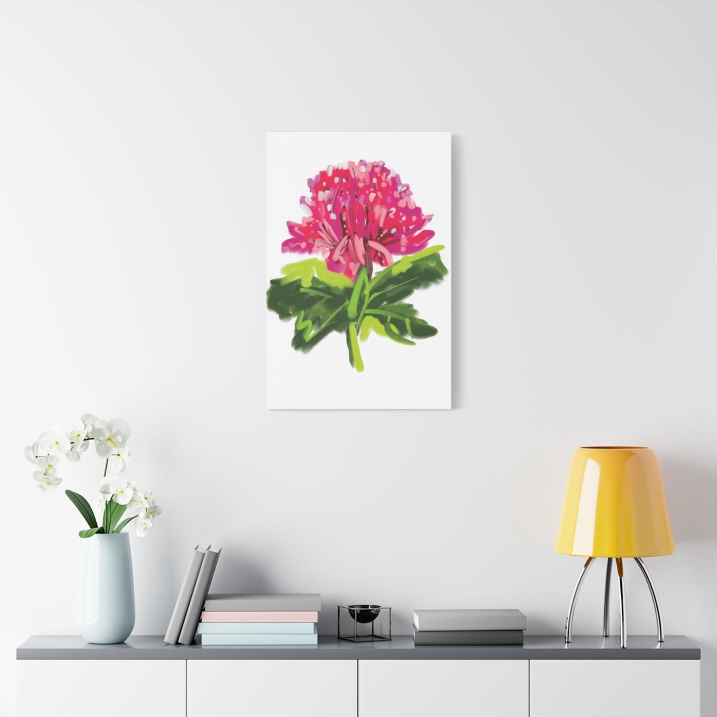 Canvas Print - Waratah in Pinks and Reds with Green Stem - Artmakeyourmark.com