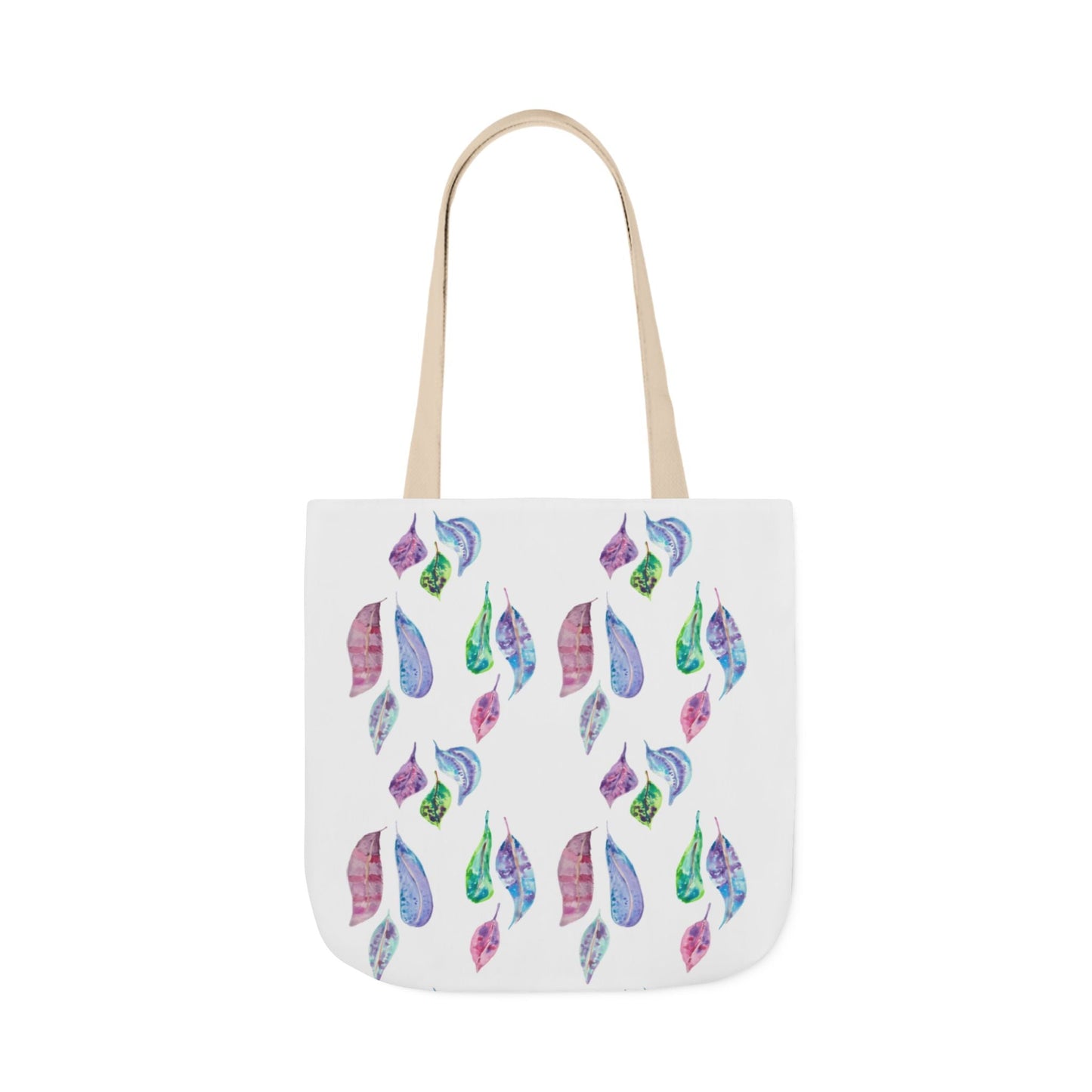 Canvas Tote Bag with Colourful Leaves - Artmakeyourmark.com