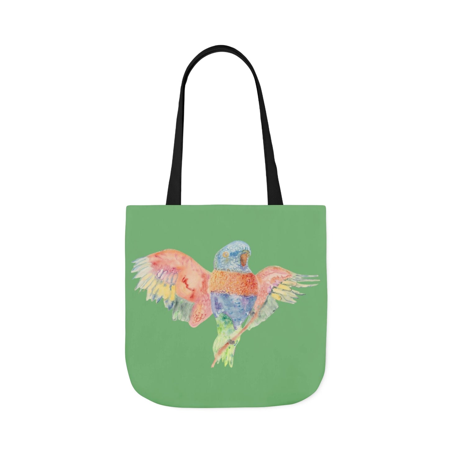 Canvas Tote Bag with Colourful Parrot Ready to Fly - Artmakeyourmark.com