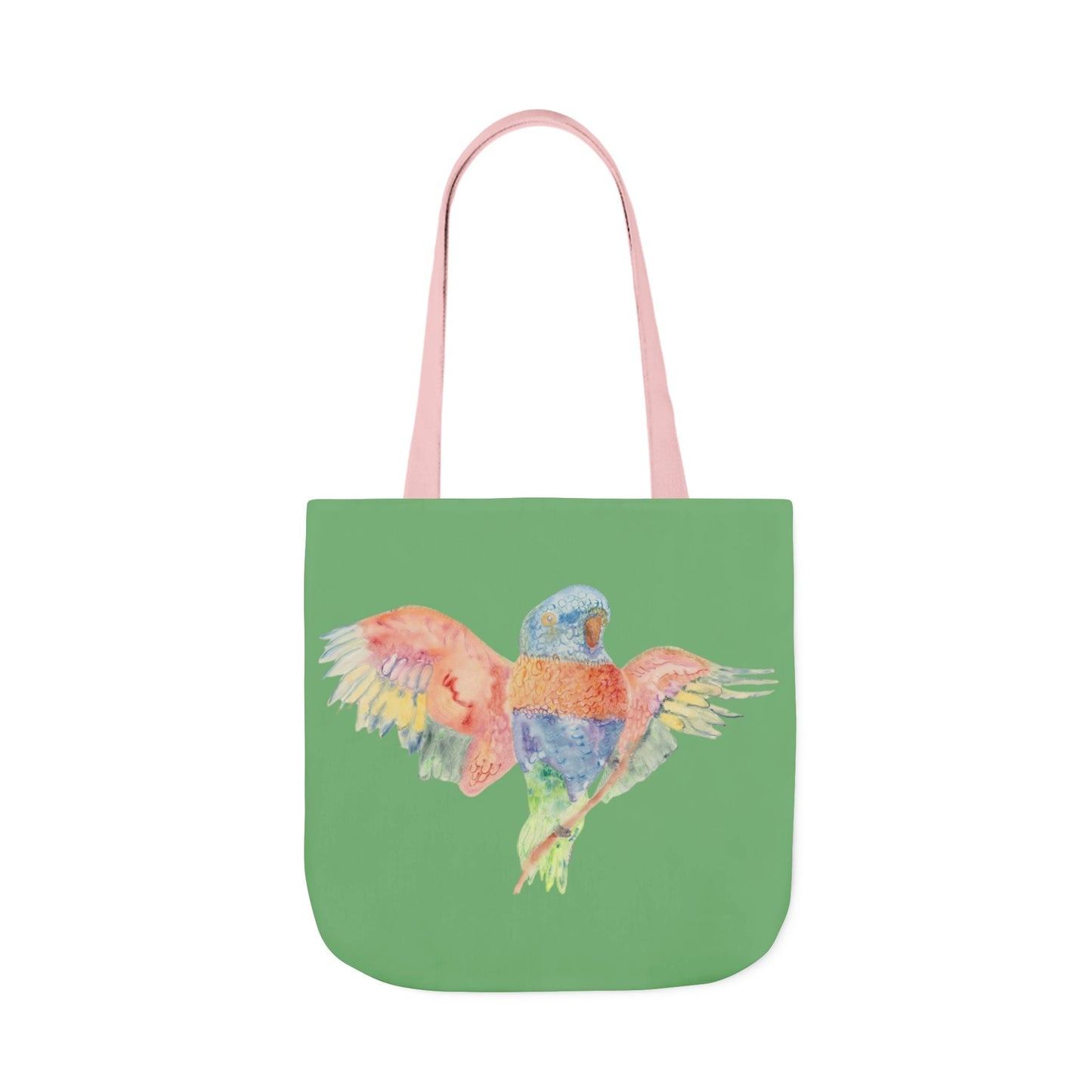 Canvas Tote Bag with Colourful Parrot Ready to Fly - Artmakeyourmark.com