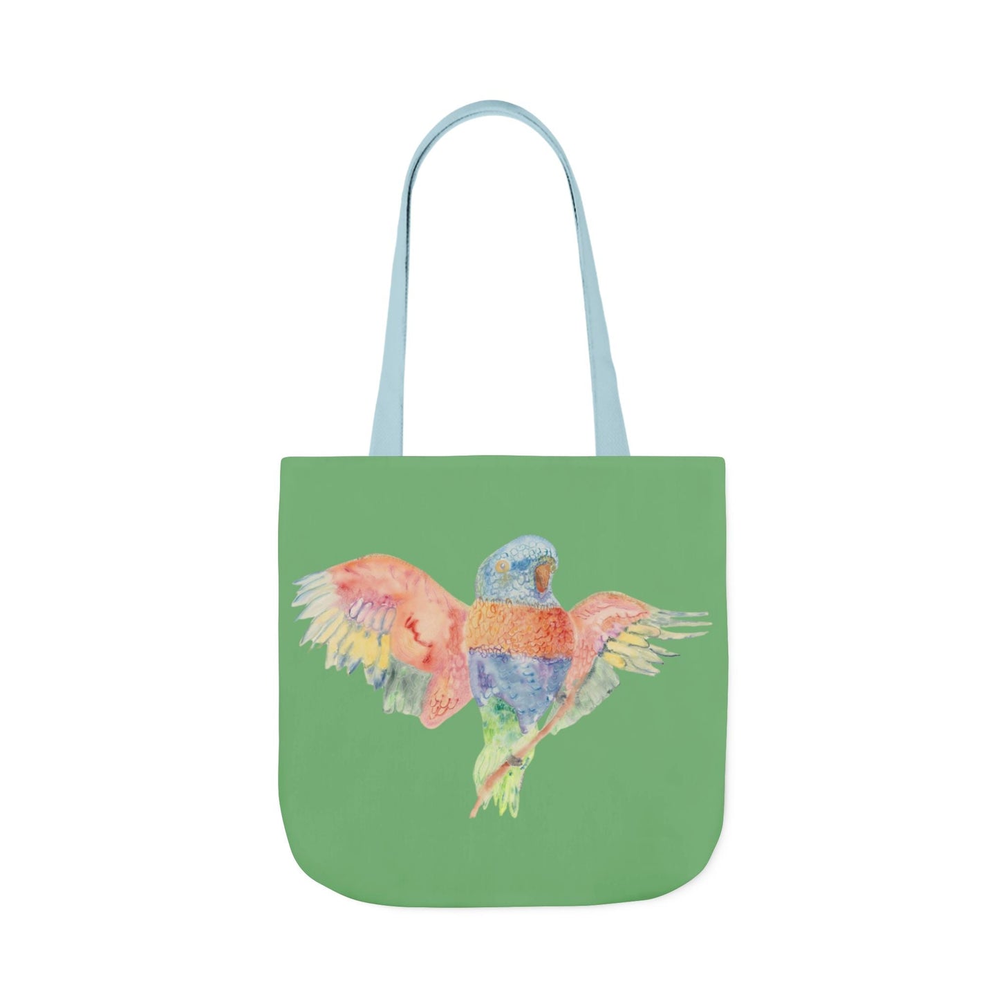 Canvas Tote Bag with Colourful Parrot Ready to Fly - Artmakeyourmark.com