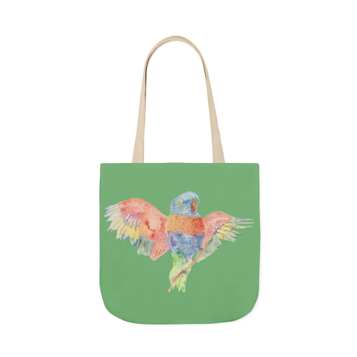 Canvas Tote Bag with Colourful Parrot Ready to Fly - Artmakeyourmark.com