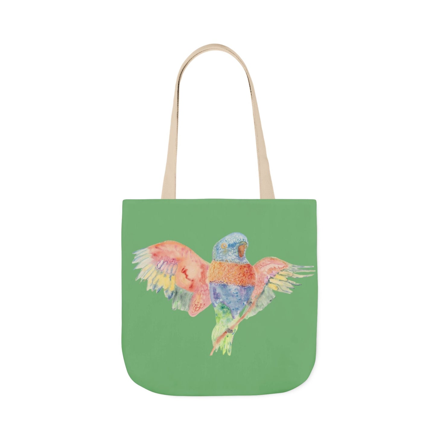 Canvas Tote Bag with Colourful Parrot Ready to Fly - Artmakeyourmark.com