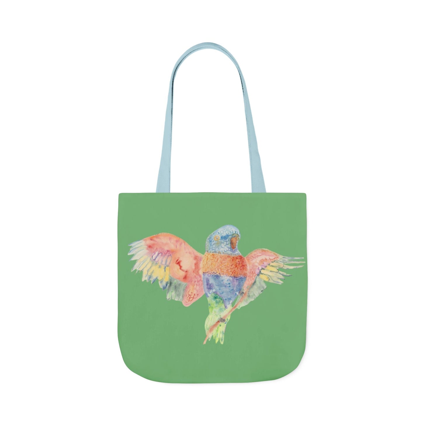 Canvas Tote Bag with Colourful Parrot Ready to Fly - Artmakeyourmark.com