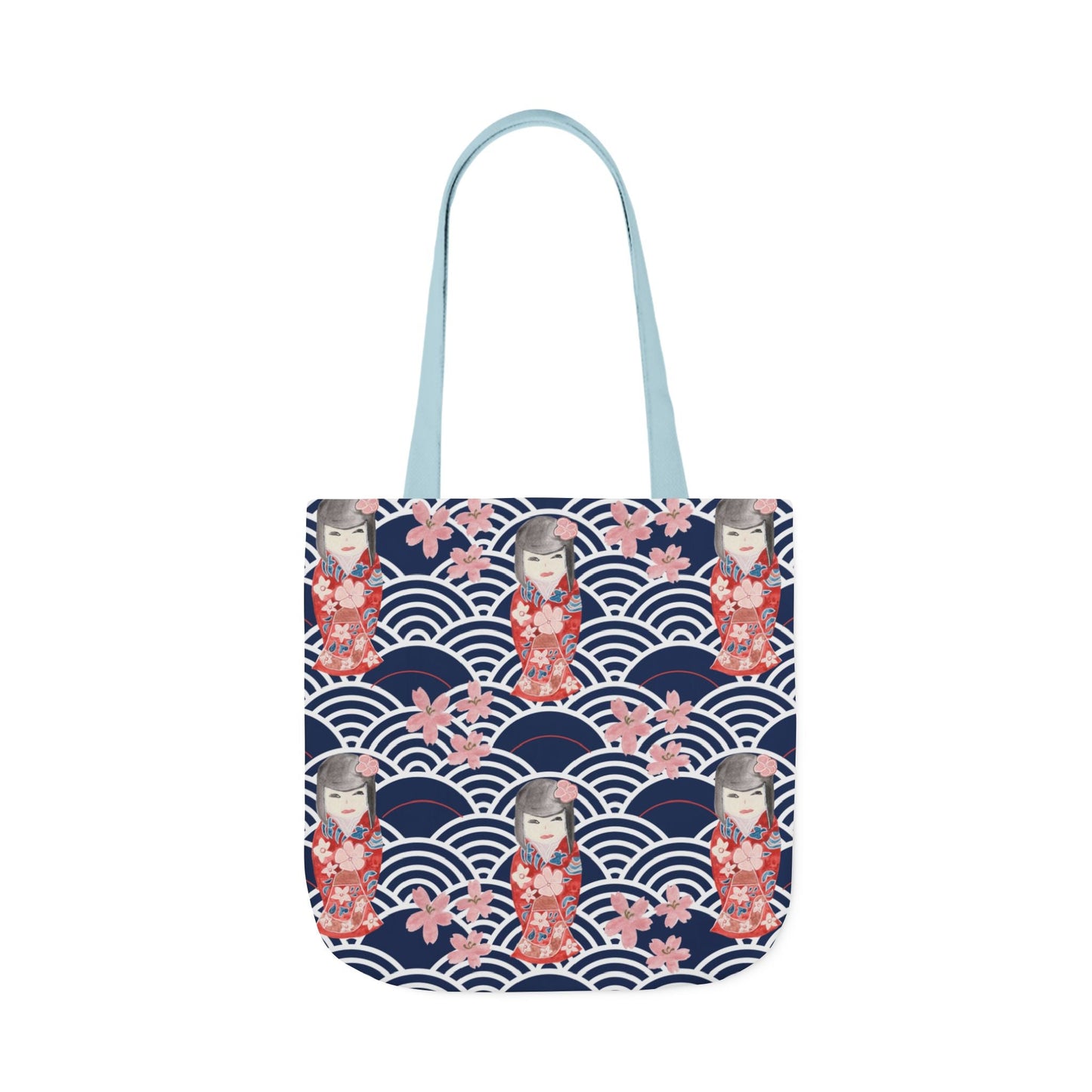 Canvas Tote Bag with Kabuki Dolls - Artmakeyourmark.com