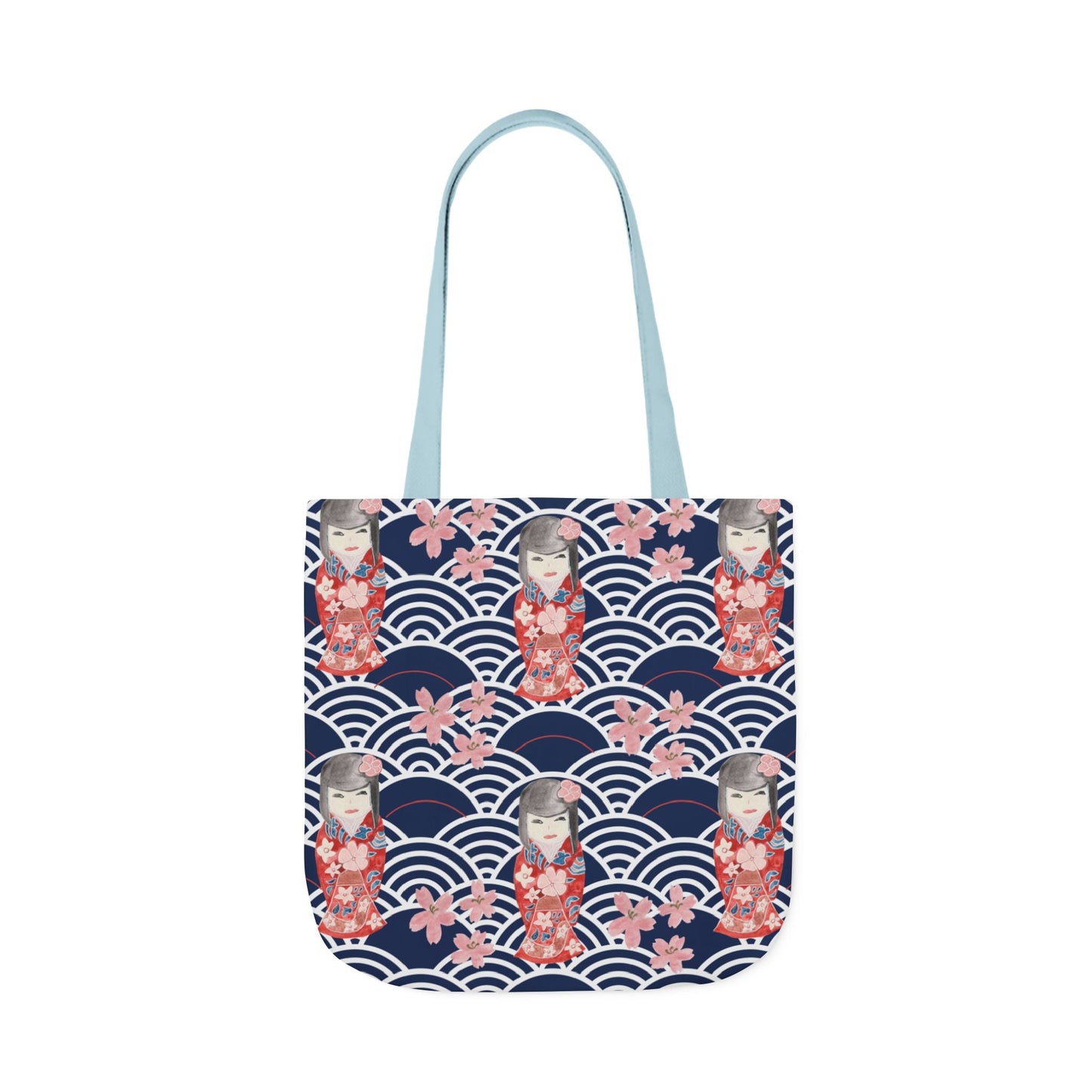 Canvas Tote Bag with Kabuki Dolls - Artmakeyourmark.com