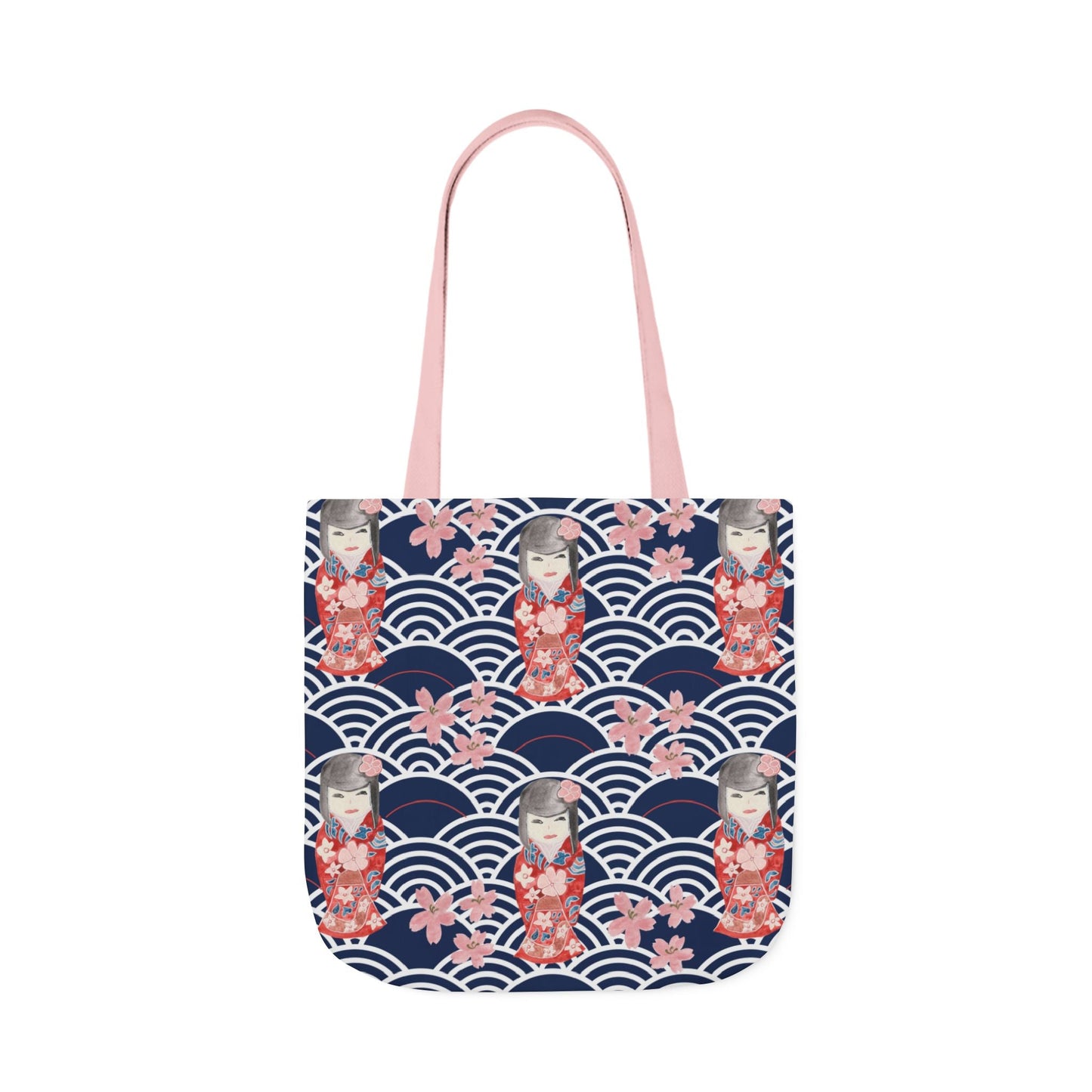 Canvas Tote Bag with Kabuki Dolls - Artmakeyourmark.com