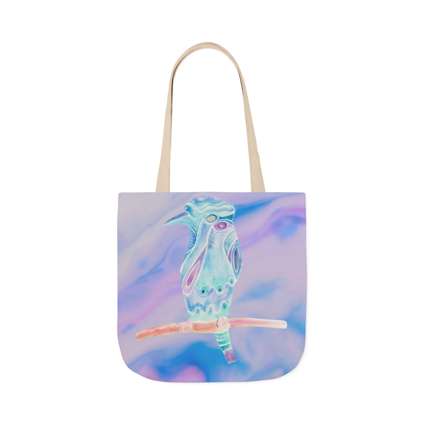 Canvas Tote Bag with Zen Bird - Artmakeyourmark.com
