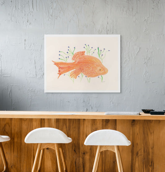 Fish in Orange Suspended in Reeds