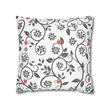 Cushion Cover with Filigree Design and Strawberries