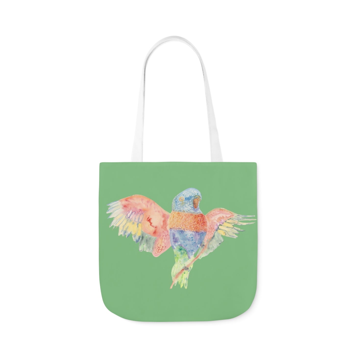 Canvas Tote Bag with Colourful Parrot Ready to Fly