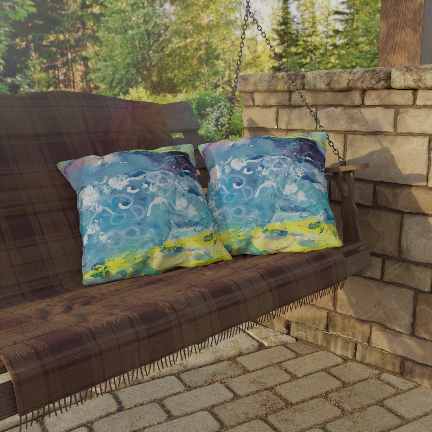 Outdoor Cushion with Abstract Sea Landscape