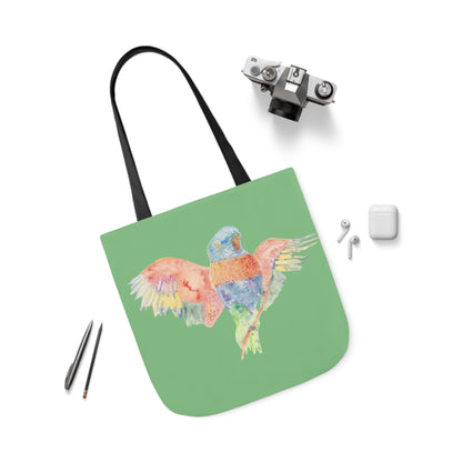 Canvas Tote Bag with Colourful Parrot Ready to Fly