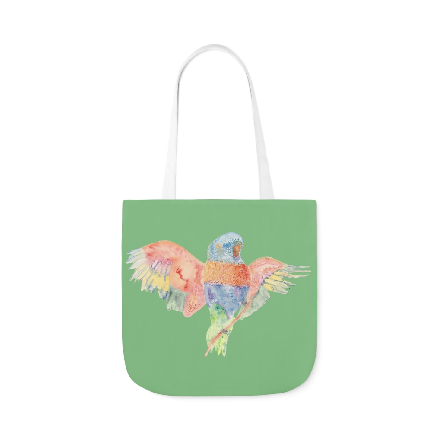 Canvas Tote Bag with Colourful Parrot Ready to Fly