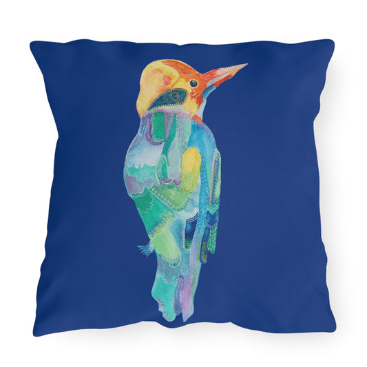 Outdoor Cushion with Colourful Patterned Bird