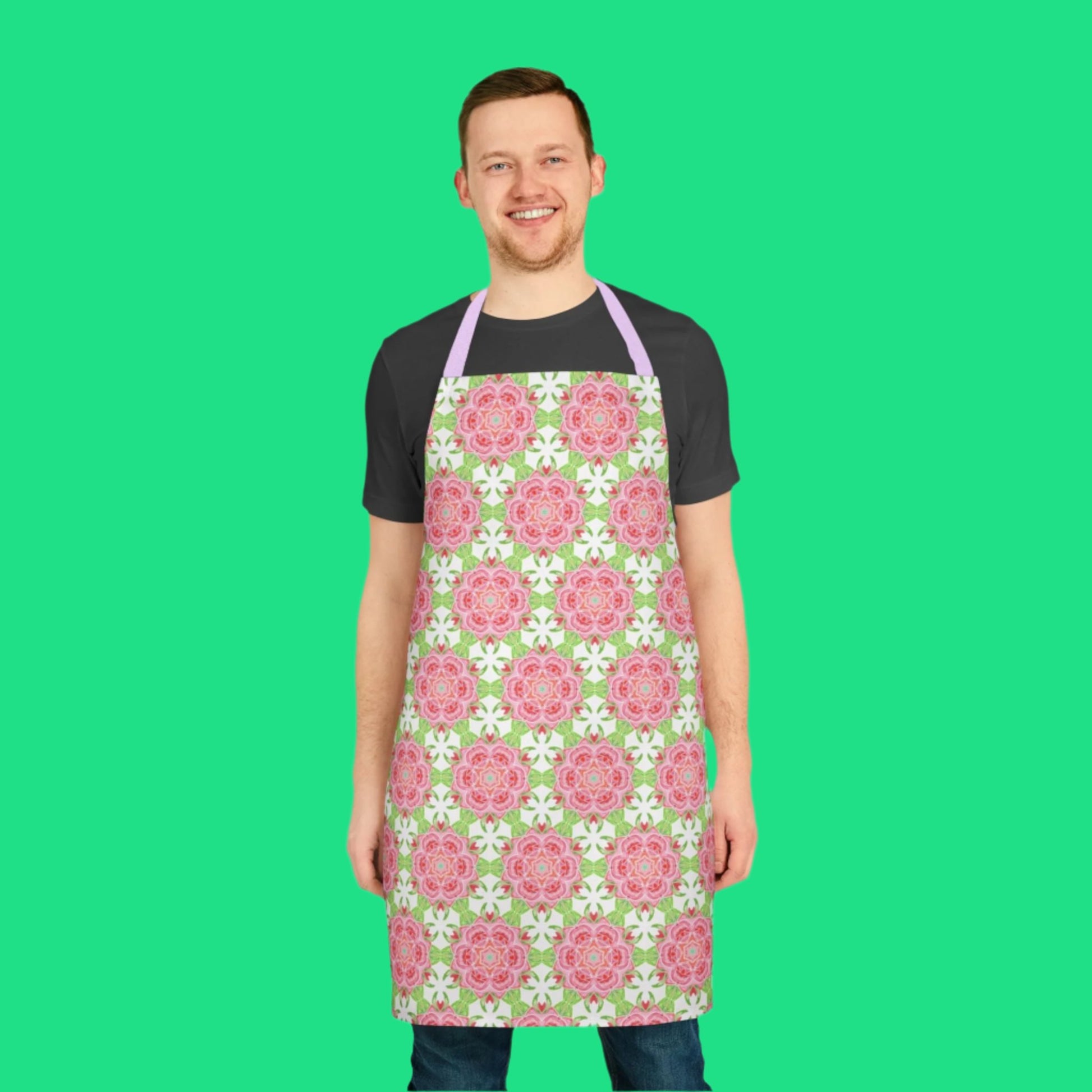 Apron with Abstract Rose Design - Artmakeyourmark.com