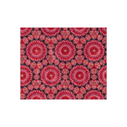 Blanket with Cherry Red Arabesque Design - Artmakeyourmark.com