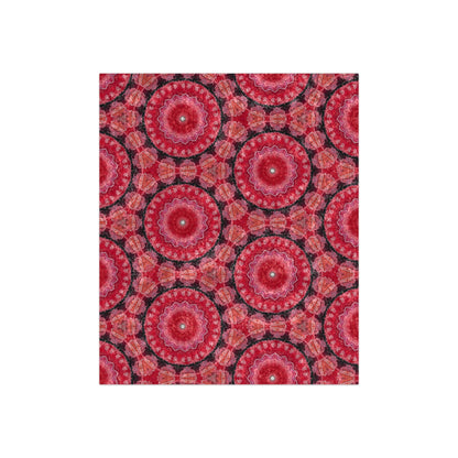 Blanket with Cherry Red Arabesque Design - Artmakeyourmark.com