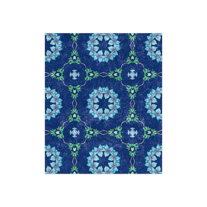 Blanket with Green and Blue Moroccan Design - Artmakeyourmark.com