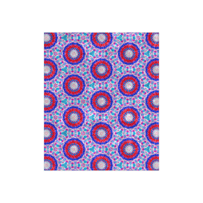 Blanket with Red and Blue Moroccan Design - Artmakeyourmark.com