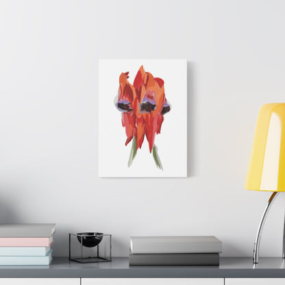 Canvas Print - Sturt's Desert Pea Flower in Bright Oranges and Reds - Artmakeyourmark.com