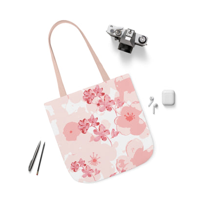 Canvas Tote Bag with Cherry Blossoms - Artmakeyourmark.com