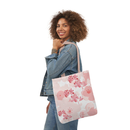 Canvas Tote Bag with Cherry Blossoms - Artmakeyourmark.com