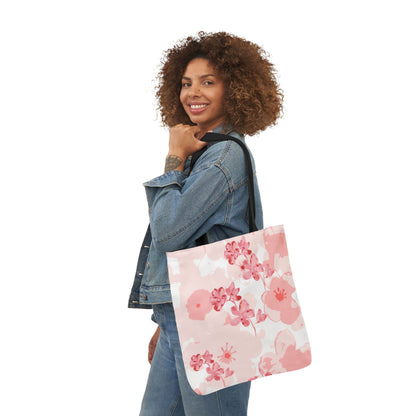 Canvas Tote Bag with Cherry Blossoms - Artmakeyourmark.com