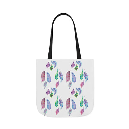 Canvas Tote Bag with Colourful Leaves - Artmakeyourmark.com