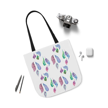 Canvas Tote Bag with Colourful Leaves - Artmakeyourmark.com