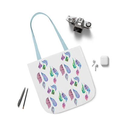 Canvas Tote Bag with Colourful Leaves - Artmakeyourmark.com