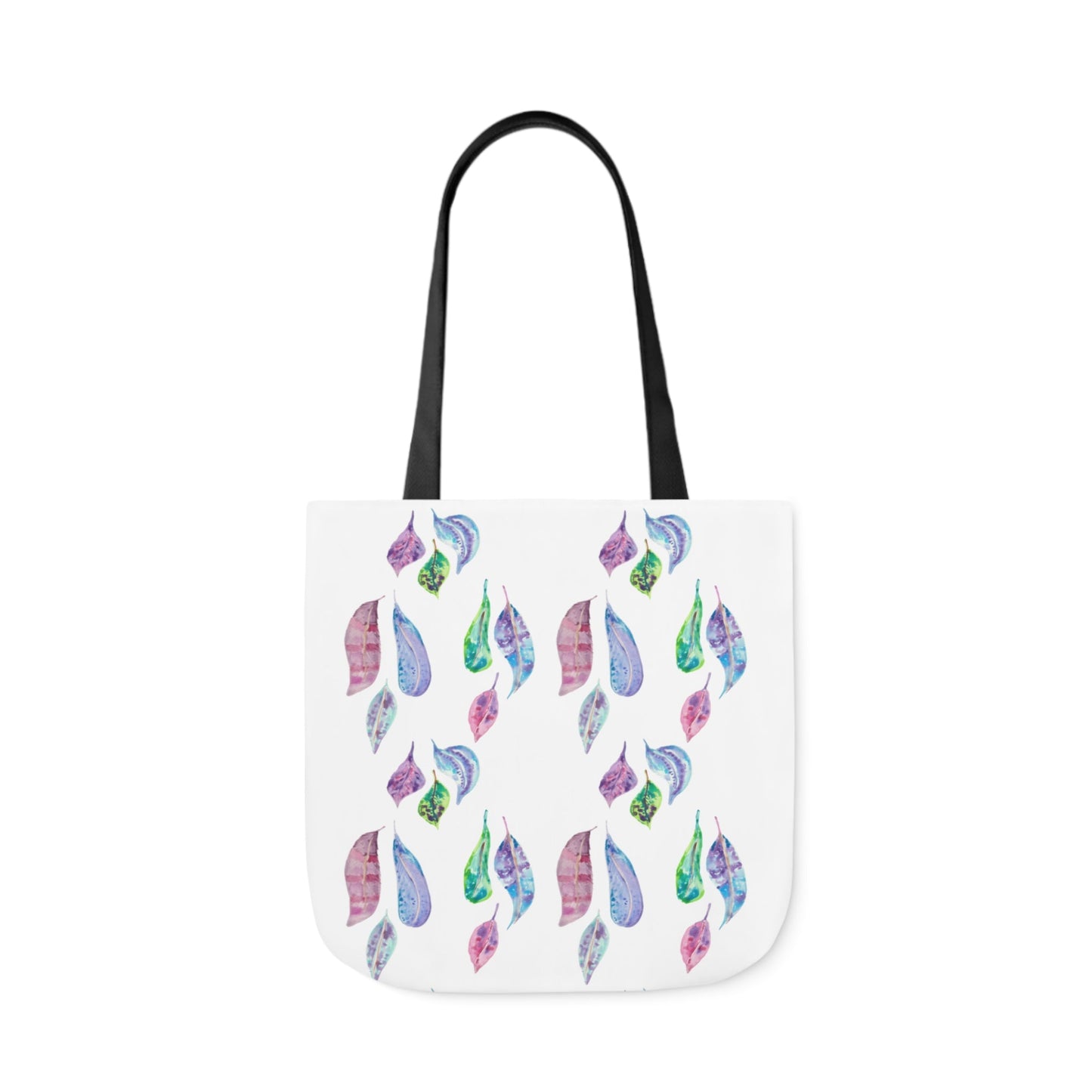 Canvas Tote Bag with Colourful Leaves - Artmakeyourmark.com