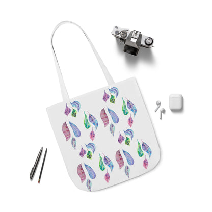Canvas Tote Bag with Colourful Leaves - Artmakeyourmark.com
