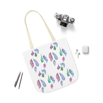 Canvas Tote Bag with Colourful Leaves - Artmakeyourmark.com