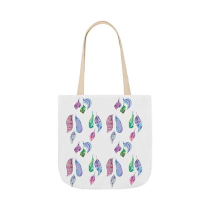 Canvas Tote Bag with Colourful Leaves - Artmakeyourmark.com