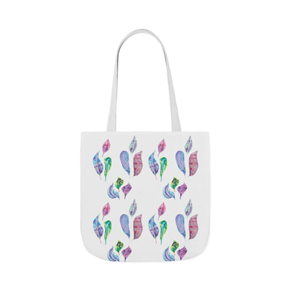 Canvas Tote Bag with Colourful Leaves - Artmakeyourmark.com