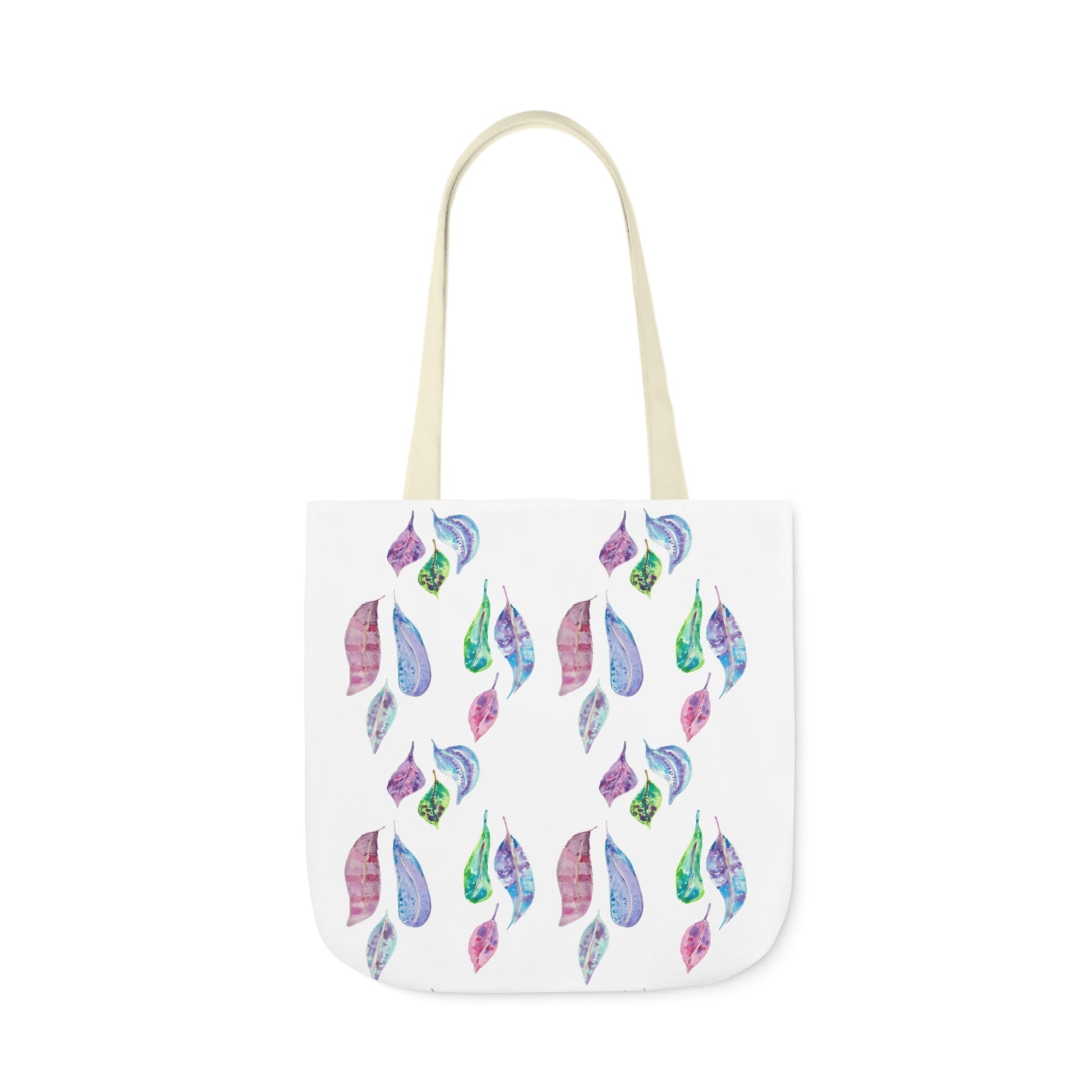 Canvas Tote Bag with Colourful Leaves - Artmakeyourmark.com