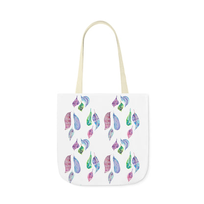 Canvas Tote Bag with Colourful Leaves - Artmakeyourmark.com