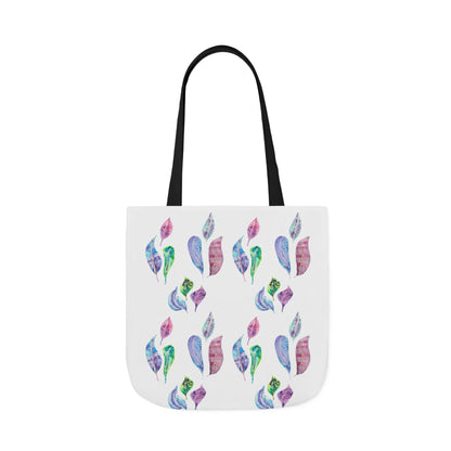Canvas Tote Bag with Colourful Leaves - Artmakeyourmark.com
