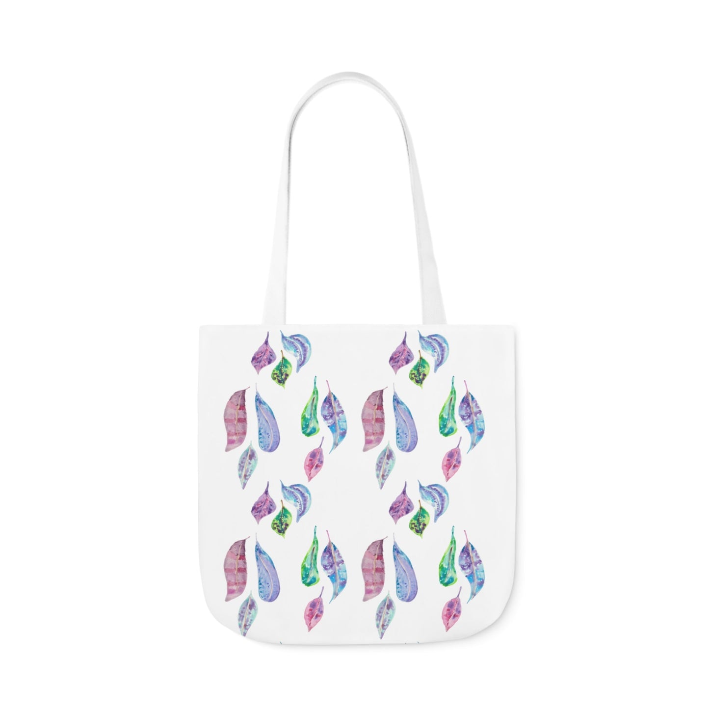 Canvas Tote Bag with Colourful Leaves - Artmakeyourmark.com