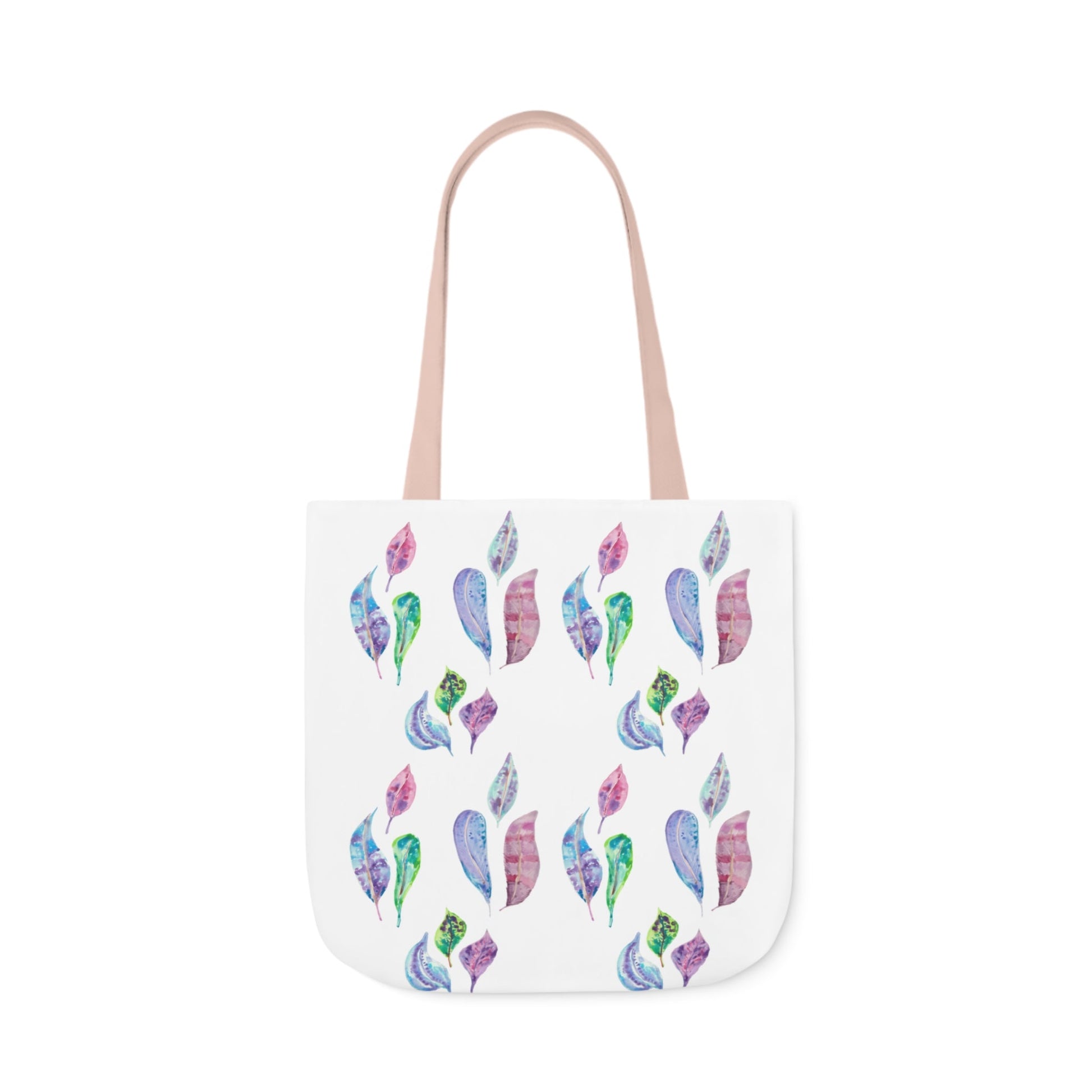 Canvas Tote Bag with Colourful Leaves - Artmakeyourmark.com