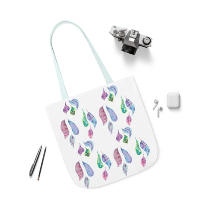 Canvas Tote Bag with Colourful Leaves - Artmakeyourmark.com