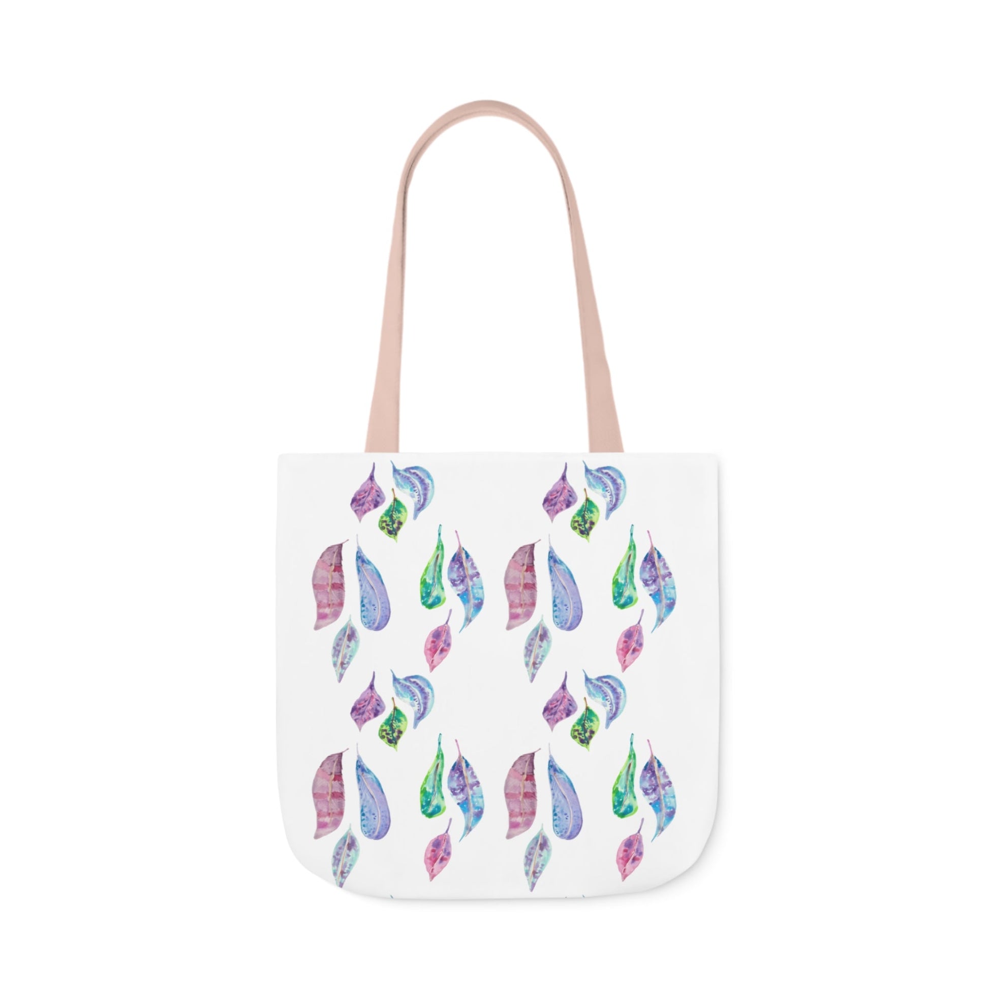 Canvas Tote Bag with Colourful Leaves - Artmakeyourmark.com